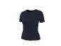 T-shirt côtelé bleu foncé à manches courtes avec encolure ronde