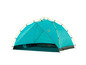 Une tente Grand Canyon turquoise avec des piquets jaunes.