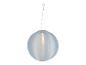 Ronde blauwe, solar aangedreven lampion van zijdepapier.