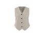 Dames beige linnen vest met bruine knopen