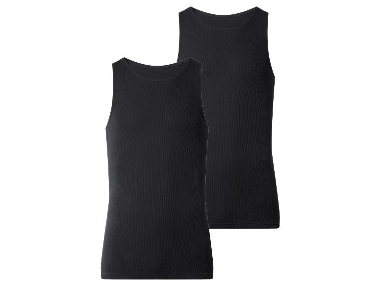 Twee zwarte mouwloze herenshirts
