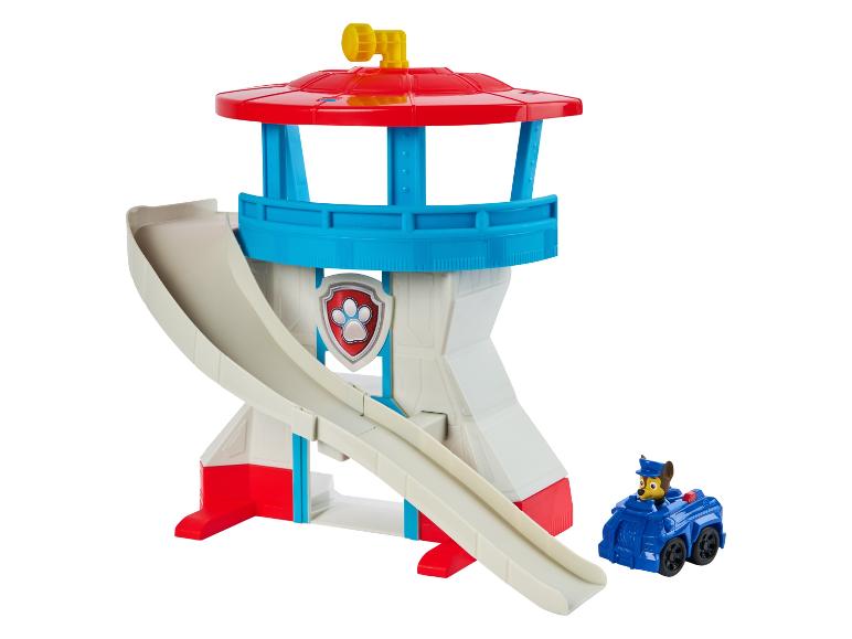 Ensemble de jeu Pat' Patrouille avec une tour et le véhicule de Chase.