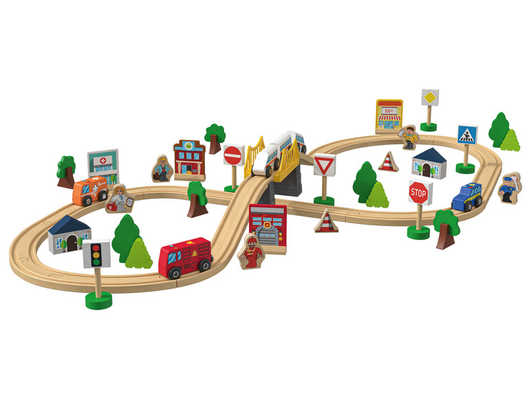 Ga naar volledige schermweergave: Playtive Houten spoorweg stad of boerderij - afbeelding 6