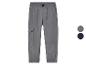 Grijze cargo broek met elastische tailleband.