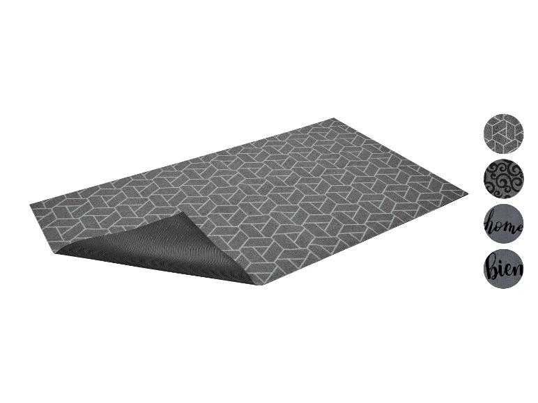 Paillasson gris à motifs géométriques, présenté avec d'autres options de motifs.