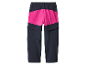 Pantalon convertible pour fille, bleu marine et rose fuchsia.