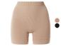 Shorty gainant beige sans couture avec taille côtelée, présenté avec l'option couleur noire