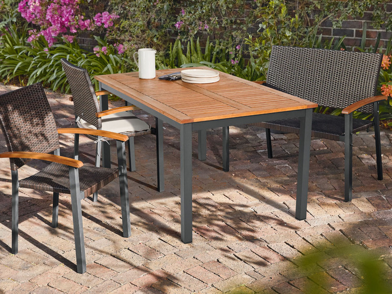 Aller en mode plein écran LIVARNO home Table de jardin en aluminium »Valencia«, plateau en bois - Photo 5