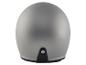 Casque de moto gris mat avec détails noirs, vue arrière