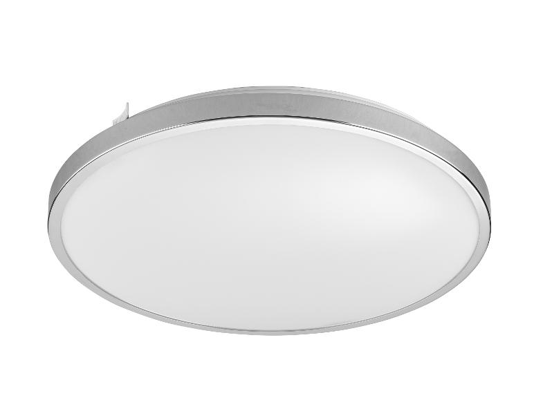 Stijlvolle ronde plafondlamp met metalen frame.