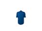 Blauw sportshirt met korte mouwen en rits, achteraanzicht