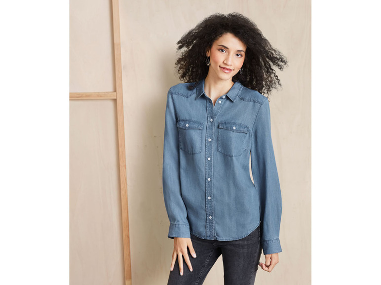 Ga naar volledige schermweergave: esmara® Blouse met denim-look - afbeelding 3