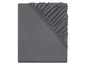Un drap-housse gris avec élastique.