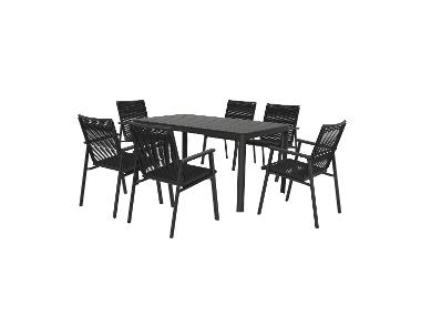 LIVARNO home Ensemble de jardin »Miami«: Table avec 6 chaises empilables