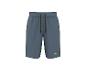 Grijze heren sportshort met een zwart trekkoord met gele details en een geel logo.