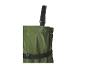 Groene waterdichte overall met schouderbanden en riem.