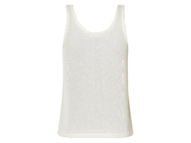 Wit, fijn gebreid, tanktop.