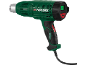 Pistolet thermique vert avec écran numérique et boutons rouges.