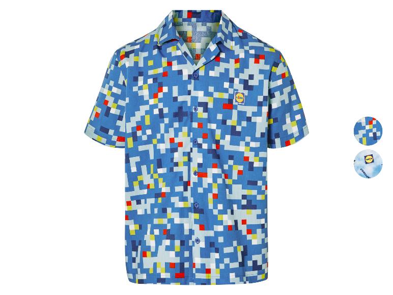 Lidl shirt met pixelprint, korte mouwen.