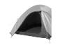Open grijze kampeertent, perfect voor outdoor avonturen.