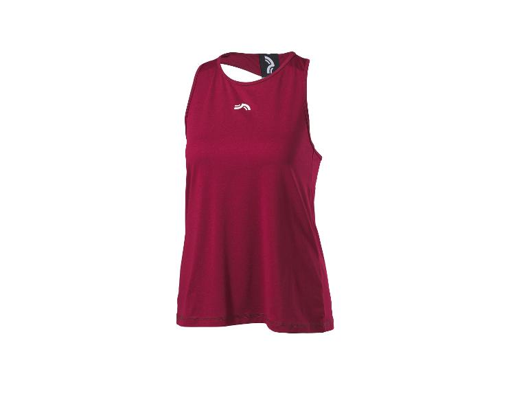 Débardeur de sport bordeaux sans manches avec logo blanc.