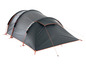 Een grijze Tentu tent met oranje details.