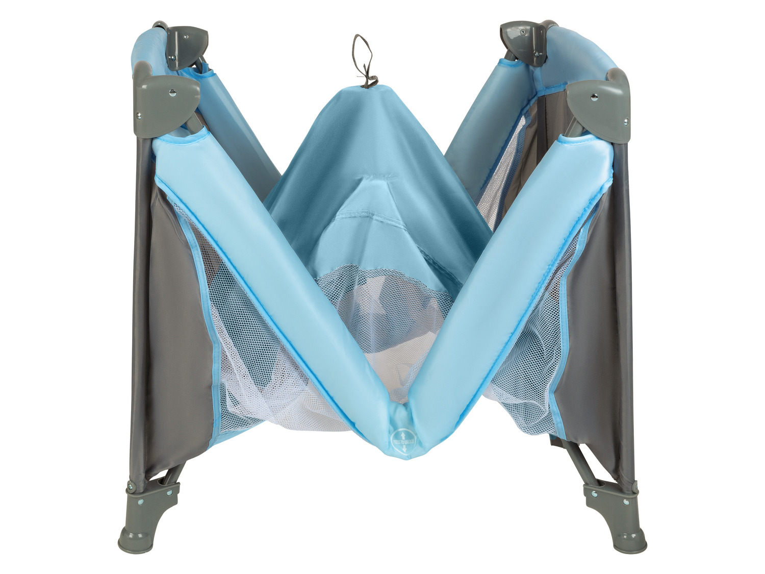 Lit De Voyage Pliable Kindsgard 60x120cm - Gris, Sac Transport Inclus, Design Ludique Arc-en-ciel