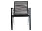 Chaise de jardin noire avec dossier et assise tressés
