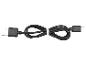 Câble USB noir avec une extrémité USB-A et une extrémité USB-C, attaché avec un élastique.