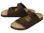 Sandales marron avec boucles métalliques et semelle en liège