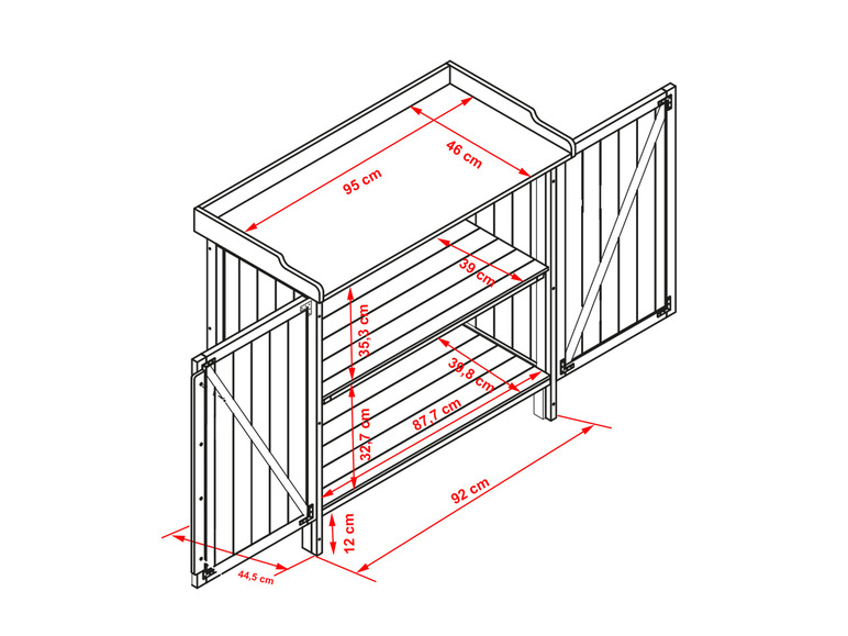 Aller en mode plein écran HABAU Armoire de jardin avec plan de travail - Photo 9