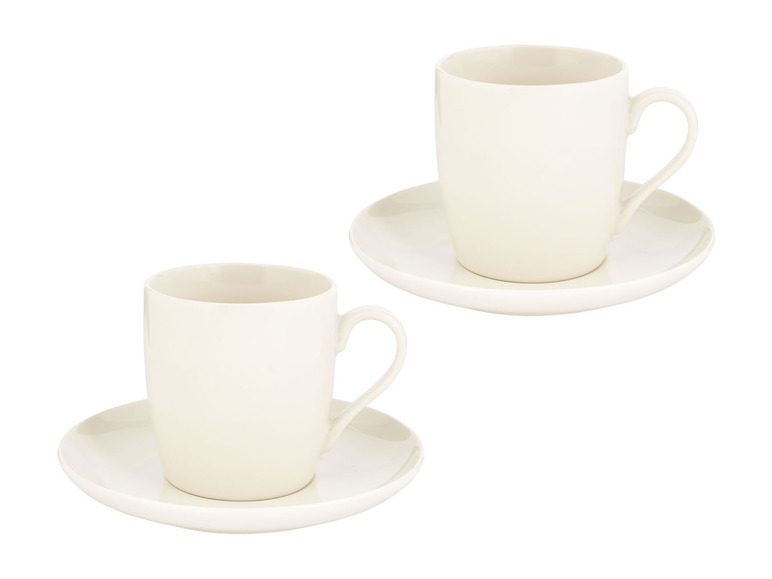 Ga naar volledige schermweergave: ERNESTO® Porseleinen koffiekopjes met schoteltjes, 2-delig - afbeelding 6