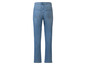Jeans bleu à taille haute, vue arrière.