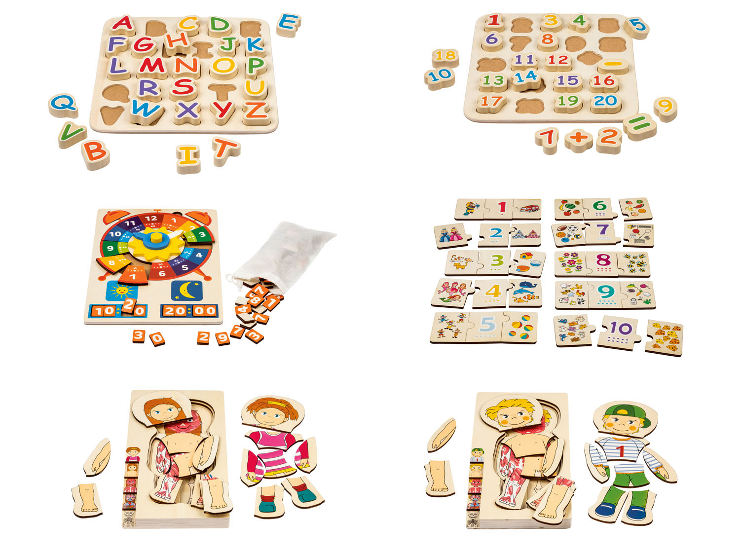 Wijde selectie Feest Wiegen Playtive Educatieve houten puzzel | Lidl.be