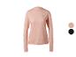 Zalmroze sportshirt met lange mouwen voor dames met logo op borst en arm