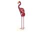 Décoration de jardin flamant rose en métal rouge avec motif découpé