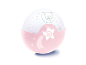 Veilleuse rose B.Kids en forme de boule, décorée d'étoiles et d'un ourson.