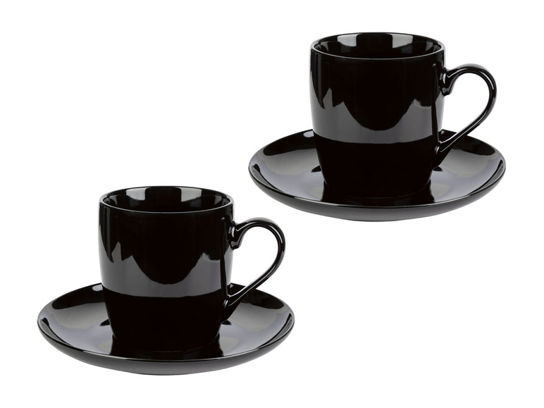 Ga naar volledige schermweergave: ERNESTO® Porseleinen koffiekopjes met schoteltjes, 2-delig - afbeelding 2