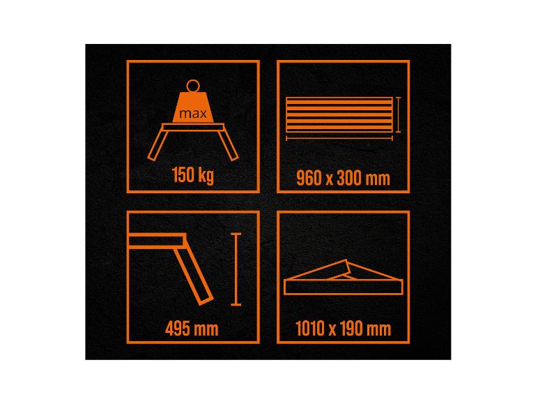 Afmetingen en maximale belasting van een product.