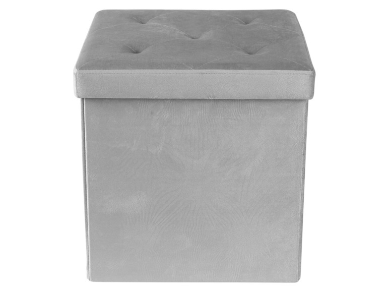 Aller en mode plein écran LIVARNO home Pouf-coffre avec espace de rangement, 40 x 40 x 40 cm - Photo 1
