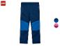 Pantalon bleu pour enfants avec des empiècements bleu foncé et bleu clair.
