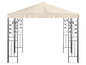 Un gazebo de jardin en métal avec une toile beige.