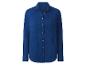 Lang blauw overhemd.
