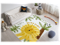 Tapis enfant motif lion, plantes tropicales, style aquarelle.