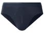 Slip homme bleu foncé avec ceinture blanche.