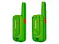 Twee groene walkietalkies met rode knoppen en de tekst 'BRESSER Junior'.
