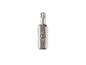 Embout de tournevis Torx T20 en métal argenté sur fond blanc.