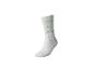 Chaussette blanche avec lettres vertes D E F, K L M, R S T et X Y Z