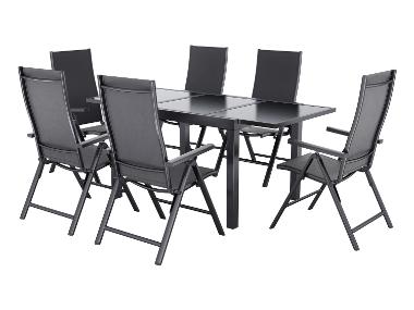 LIVARNO home Ensemble de jardin »Houston / Toronto« : Table extensible avec 6 fauteuils à haut dossier