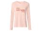 T-shirt à manches longues pêche avec texte pailleté 'The Dream club'.